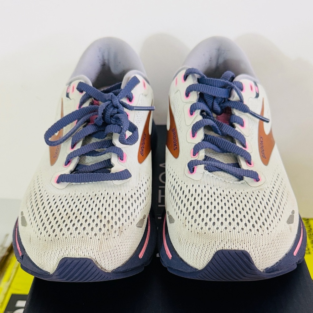 Brooks Ghost 15 Womens 8 Wide Running Shoes Spa Blue Neo Pink Sneakers Athletic - Picture 3 of 11